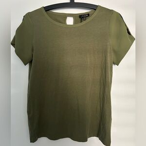 Massimo Dutti Women's Khaki Short Sleeve Top